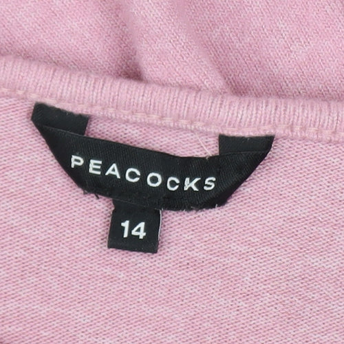 Peacocks Women Pink Long Sleeve Pullover Sweatshirt Size 14