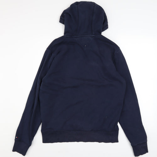 Tommy Hilfiger Men's Blue Pullover Hoodie L Logo Fleece