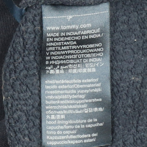 Tommy Hilfiger Men's Blue Pullover Hoodie L Logo Fleece