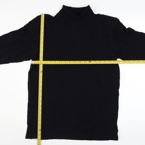 Jack & Jones Men's Black Roll Neck Cotton Jumper Size M