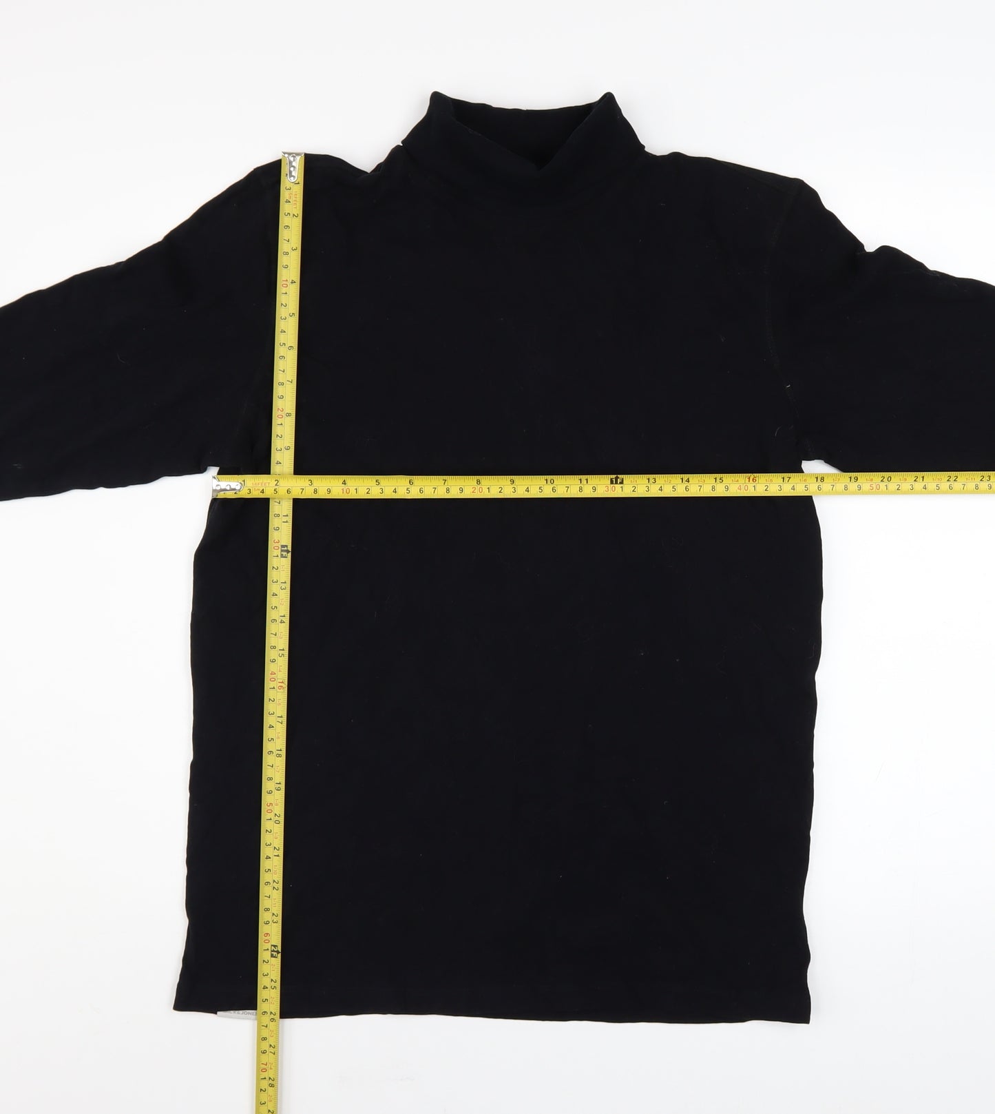 Jack & Jones Men's Black Roll Neck Cotton Jumper Size M