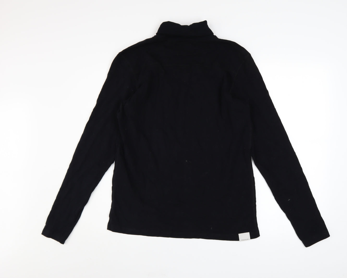 Jack & Jones Men's Black Roll Neck Cotton Jumper Size M