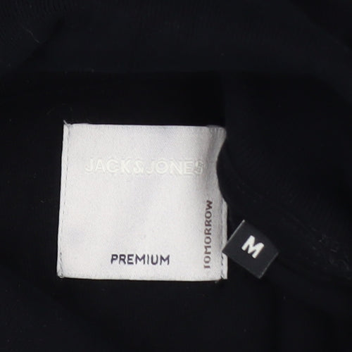 Jack & Jones Men's Black Roll Neck Cotton Jumper Size M