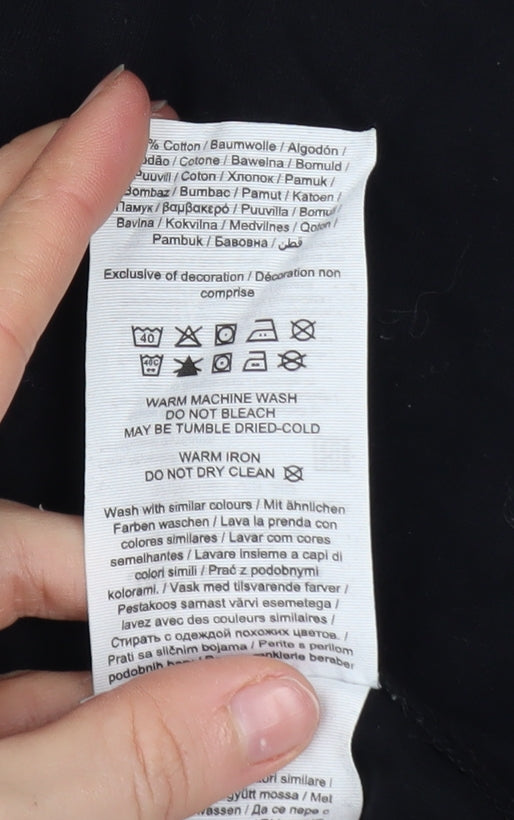 Jack & Jones Men's Black Roll Neck Cotton Jumper Size M