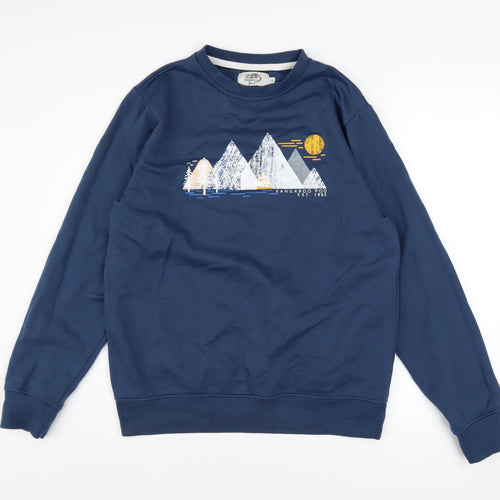 Kangaroo Poo Men’s Blue Graphic Crew Neck Sweatshirt Size M
