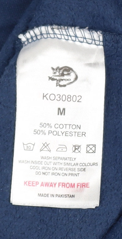 Kangaroo Poo Men’s Blue Graphic Crew Neck Sweatshirt Size M