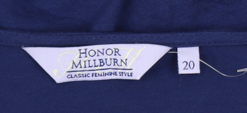 Honor Millburn Women's Blue Tunic Blouse Size 20 Viscose Stretch