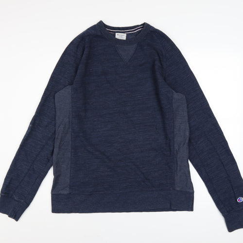 Champion Men's Blue Pullover Sweatshirt Large Crew Neck Sportswear