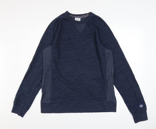 Champion Men's Blue Pullover Sweatshirt Large Crew Neck Sportswear