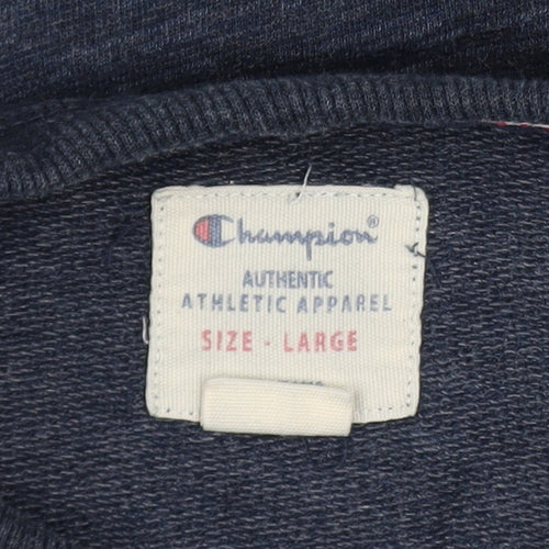 Champion Men's Blue Pullover Sweatshirt Large Crew Neck Sportswear