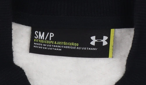 Under Armour Mens White Black Bomber Jacket Small Fitted Lightweight Zip Pockets