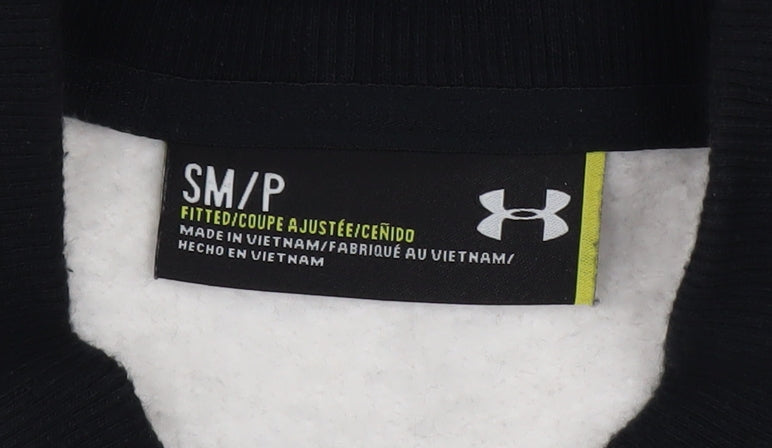 Under Armour Mens White Black Bomber Jacket Small Fitted Lightweight Zip Pockets