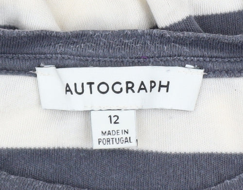 Marks and Spencer Autograph Women's Striped Long Sleeve Lyocell T-Shirt Size 12