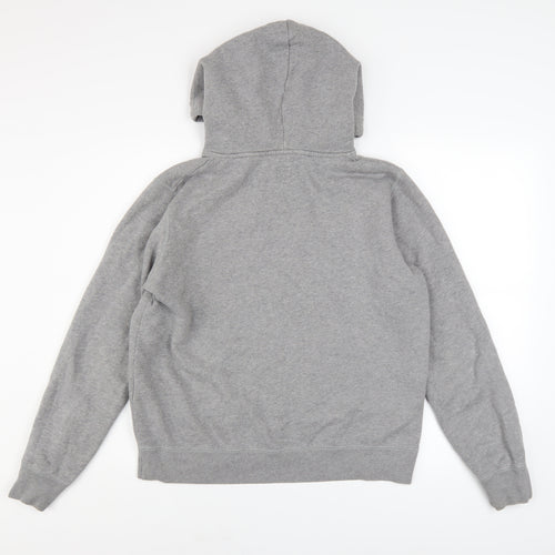 Jack Wills Womens Grey Size 14 Pullover Hoodie with Logo Print