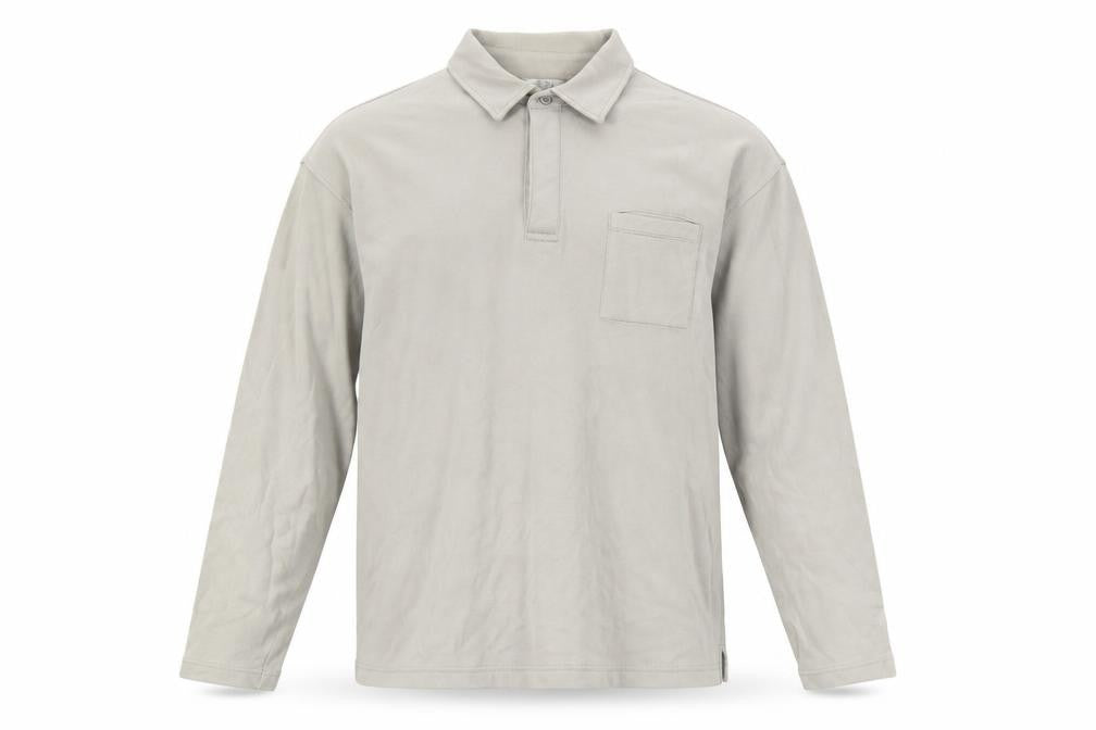 Marks and Spencer Men's Ash Grey Long Sleeve Henley Sweatshirt Large Cotton