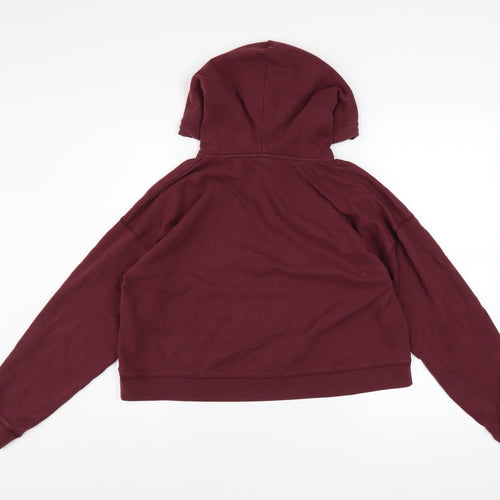 Jack Wills Womens Burgundy Pullover Hoodie UK 16 Cotton Blend
