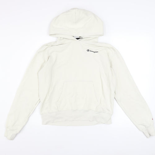Champion Women's White Pullover Hoodie Large Cotton Blend