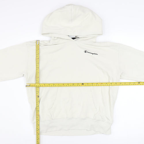 Champion Women's White Pullover Hoodie Large Cotton Blend