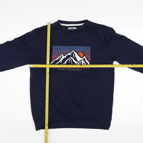 Kangaroo Poo Mens Blue Pullover Adventure Graphic Sweatshirt M