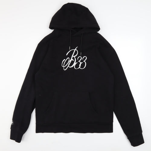Bee Inspired Men's Black Embroidered Pullover Hoodie Size M