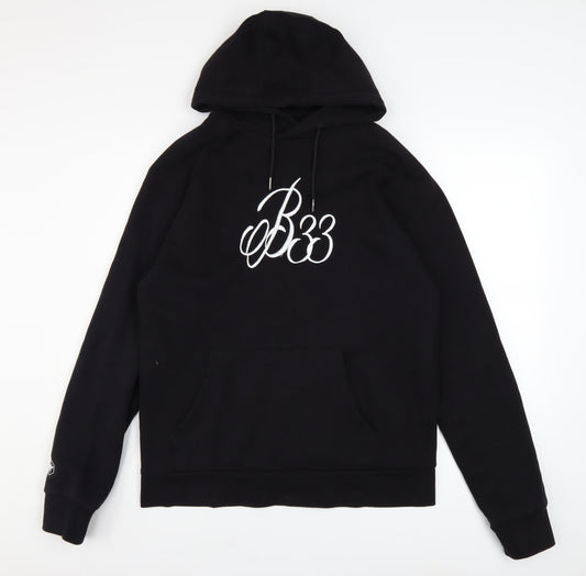 Bee Inspired Men's Black Embroidered Pullover Hoodie Size M