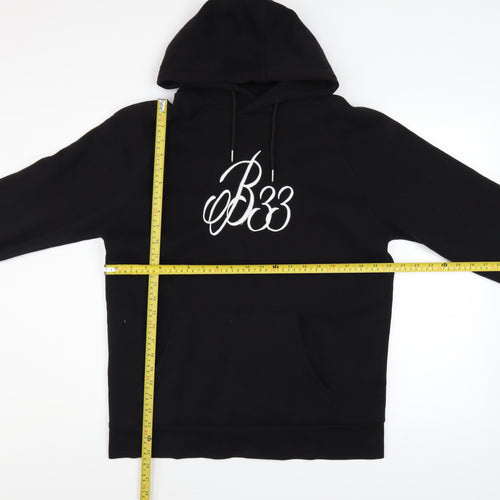 Bee Inspired Men's Black Embroidered Pullover Hoodie Size M