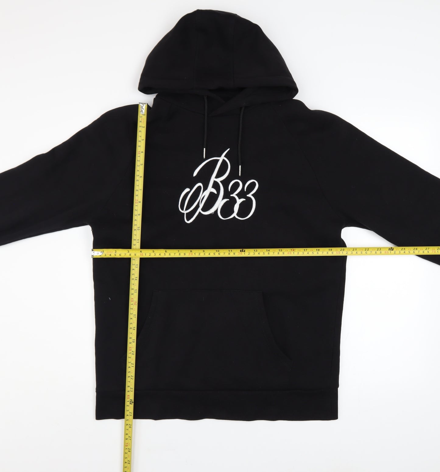 Bee Inspired Men's Black Embroidered Pullover Hoodie Size M