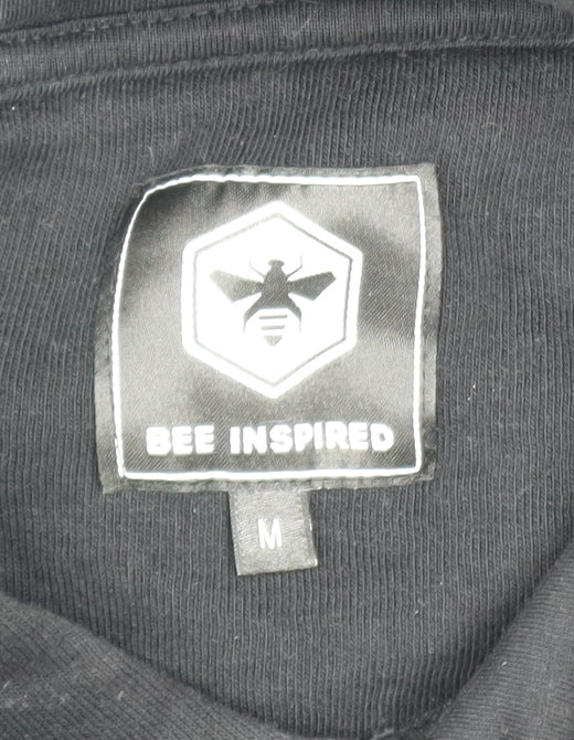 Bee Inspired Men's Black Embroidered Pullover Hoodie Size M