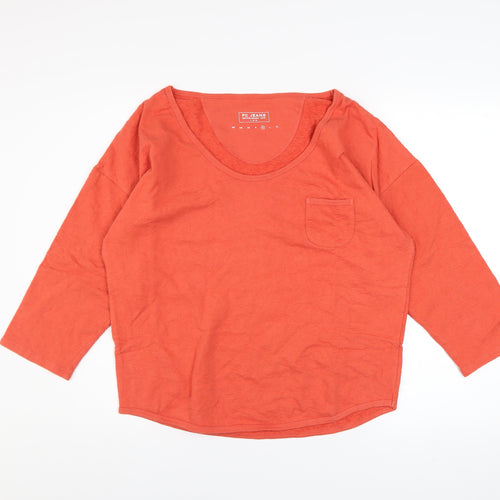 FC Jeans Women’s Orange Pullover Sweatshirt Medium Cotton Casual