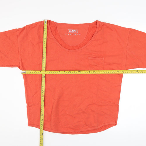 FC Jeans Women’s Orange Pullover Sweatshirt Medium Cotton Casual