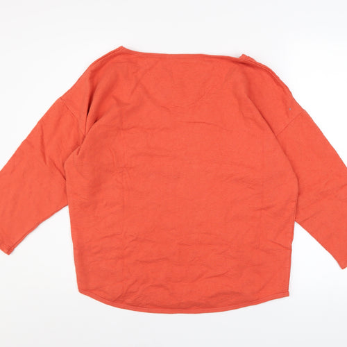 FC Jeans Women’s Orange Pullover Sweatshirt Medium Cotton Casual