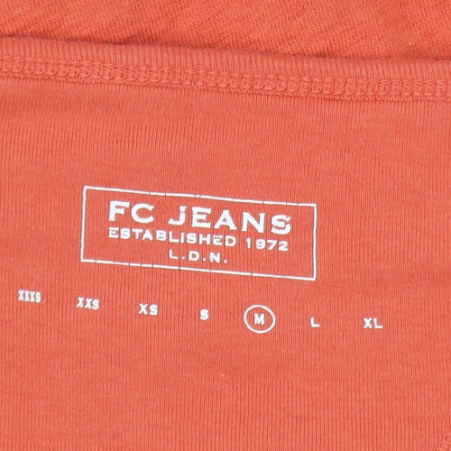 FC Jeans Women’s Orange Pullover Sweatshirt Medium Cotton Casual