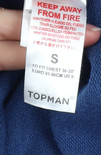 Topman Men’s Blue Pullover Hoodie Size S Long Sleeve Casual