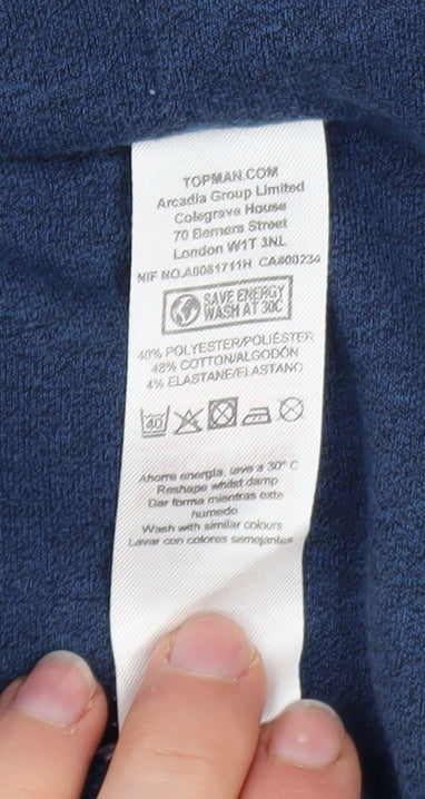Topman Men’s Blue Pullover Hoodie Size S Long Sleeve Casual