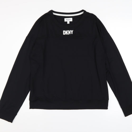 DKNY Women's Black Logo Pullover Sweatshirt Size S