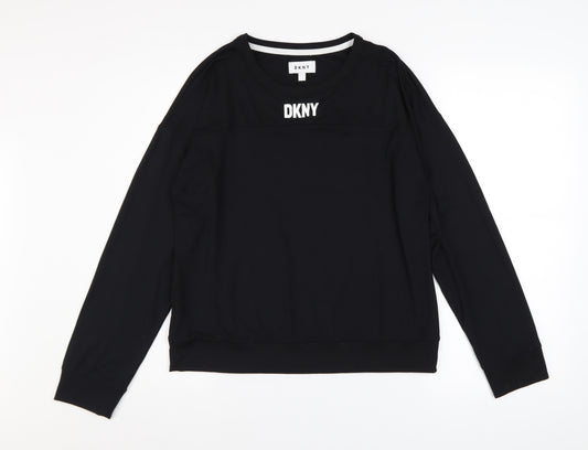 DKNY Women's Black Logo Pullover Sweatshirt Size S