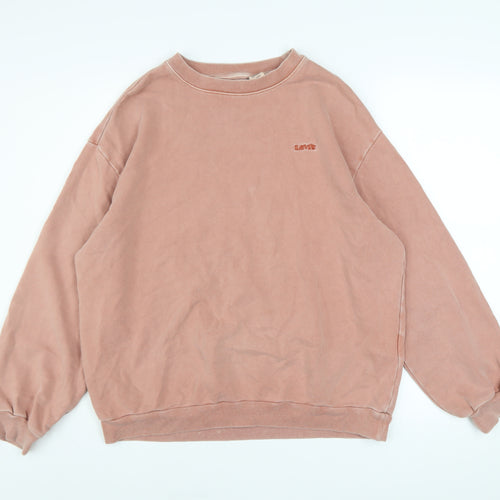 Levi’s Men’s Pink Crew Neck Cotton Pullover Sweatshirt XS