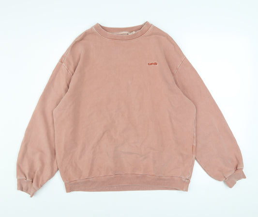 Levi’s Men’s Pink Crew Neck Cotton Pullover Sweatshirt XS