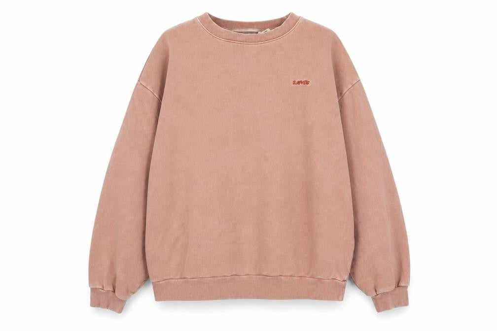 Front view of Levi’s Men’s Pink Crew Neck Cotton Pullover Sweatshirt XS