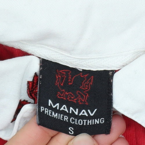 Manav Men's Red Collared Rugby Style Sweatshirt Size S