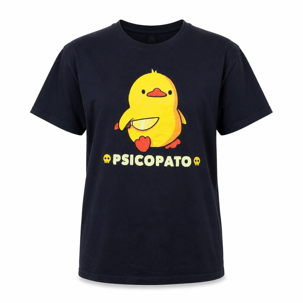 Pampling Unisex Black Funny Duck Graphic Cotton T-Shirt Size L