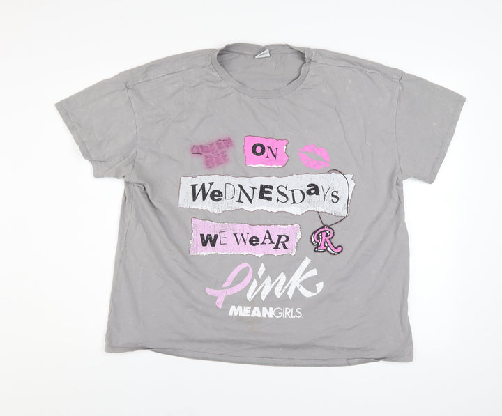 George Women’s Grey Mean Girls T-Shirt Size 18 Crew Neck Short Sleeve