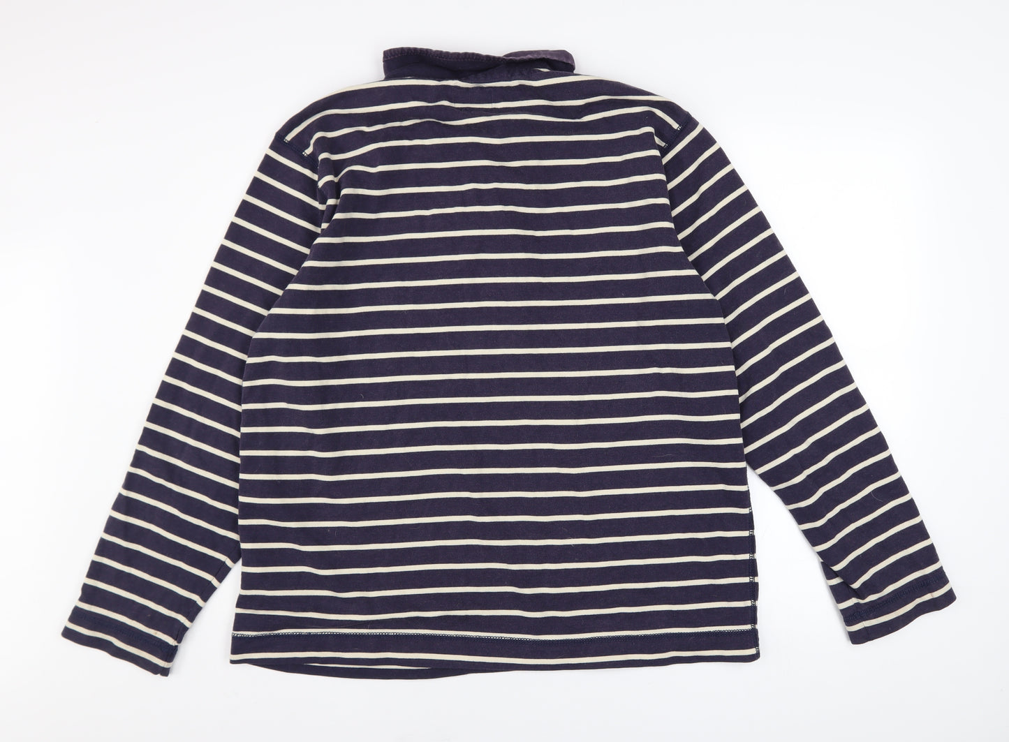 Joules Men’s Blue Striped 1/4 Zip Sweatshirt XL Cotton Blend
