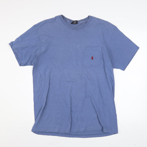 Polo Ralph Lauren Men's Blue Cotton Crew Neck T-Shirt Medium
