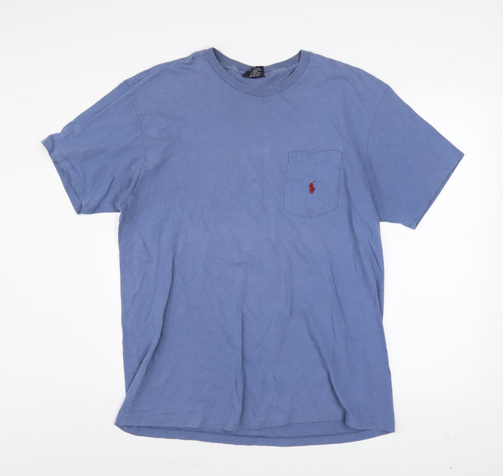 Polo Ralph Lauren Men's Blue Cotton Crew Neck T-Shirt Medium