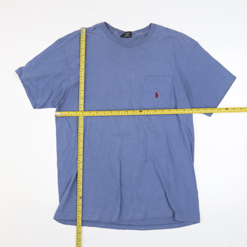 Polo Ralph Lauren Men's Blue Cotton Crew Neck T-Shirt Medium