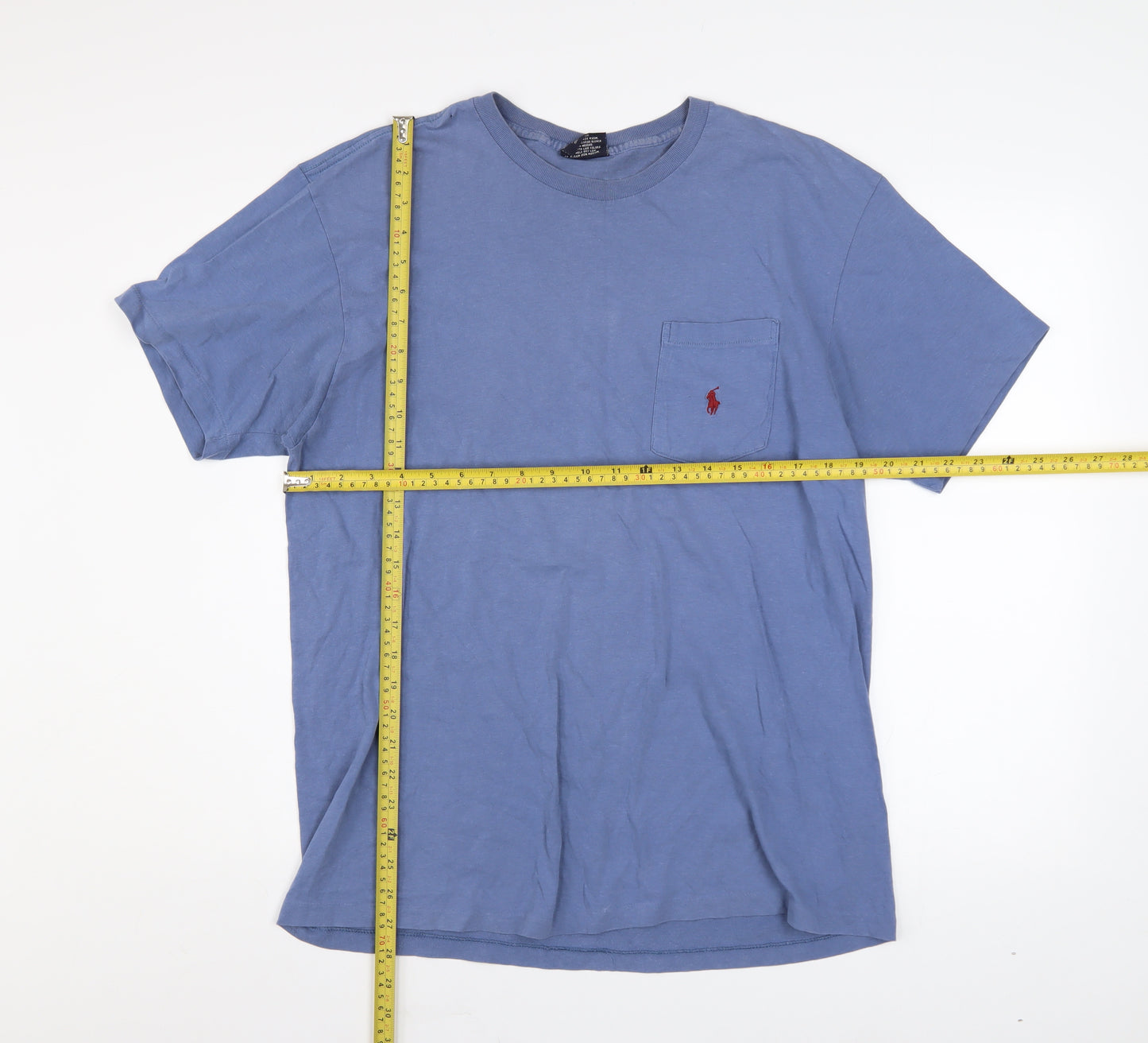 Polo Ralph Lauren Men's Blue Cotton Crew Neck T-Shirt Medium