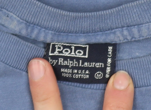 Polo Ralph Lauren Men's Blue Cotton Crew Neck T-Shirt Medium