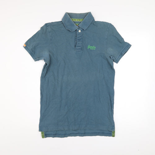 Superdry Men's Blue Vintage Regular Fit Cotton Polo Shirt M