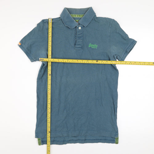 Superdry Men's Blue Vintage Regular Fit Cotton Polo Shirt M